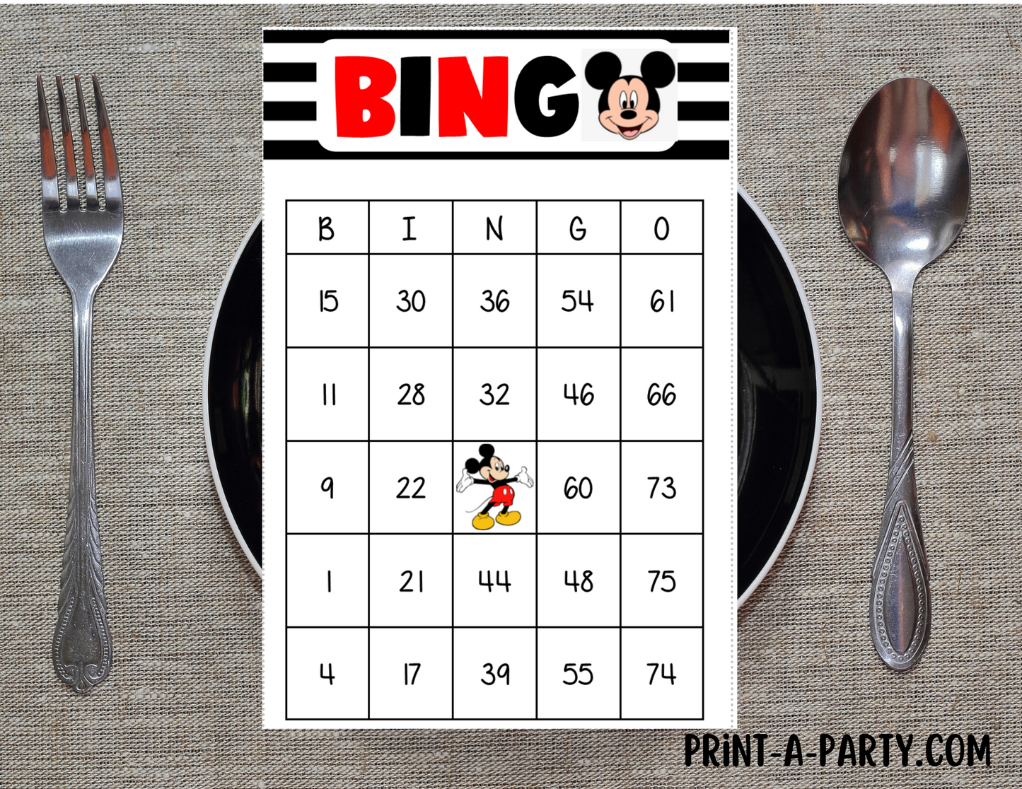 BINGO: Mouse | Classrooms | Parties | Birthday | 30, 40, or 50 cards - INSTANT DOWNLOAD