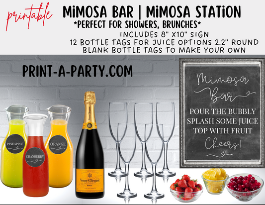 MIMOSA BAR | MIMOSA STATION SETUP Chalkboard Heart | Make Your Own Mimosas | Cocktail Party | Dinner Party | Holiday Idea | Brunch Idea | Bridal Shower | Baby Shower | Mimosa Bar Kit