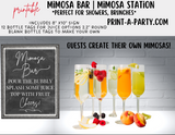MIMOSA BAR | MIMOSA STATION SETUP Chalkboard | Make Your Own Mimosas | Cocktail Party | Dinner Party | Holiday Idea | Brunch Idea | Bridal Shower | Baby Shower | Mimosa Bar Kit