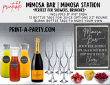 MIMOSA BAR | MIMOSA STATION SETUP Chalkboard | Make Your Own Mimosas | Cocktail Party | Dinner Party | Holiday Idea | Brunch Idea | Bridal Shower | Baby Shower | Mimosa Bar Kit