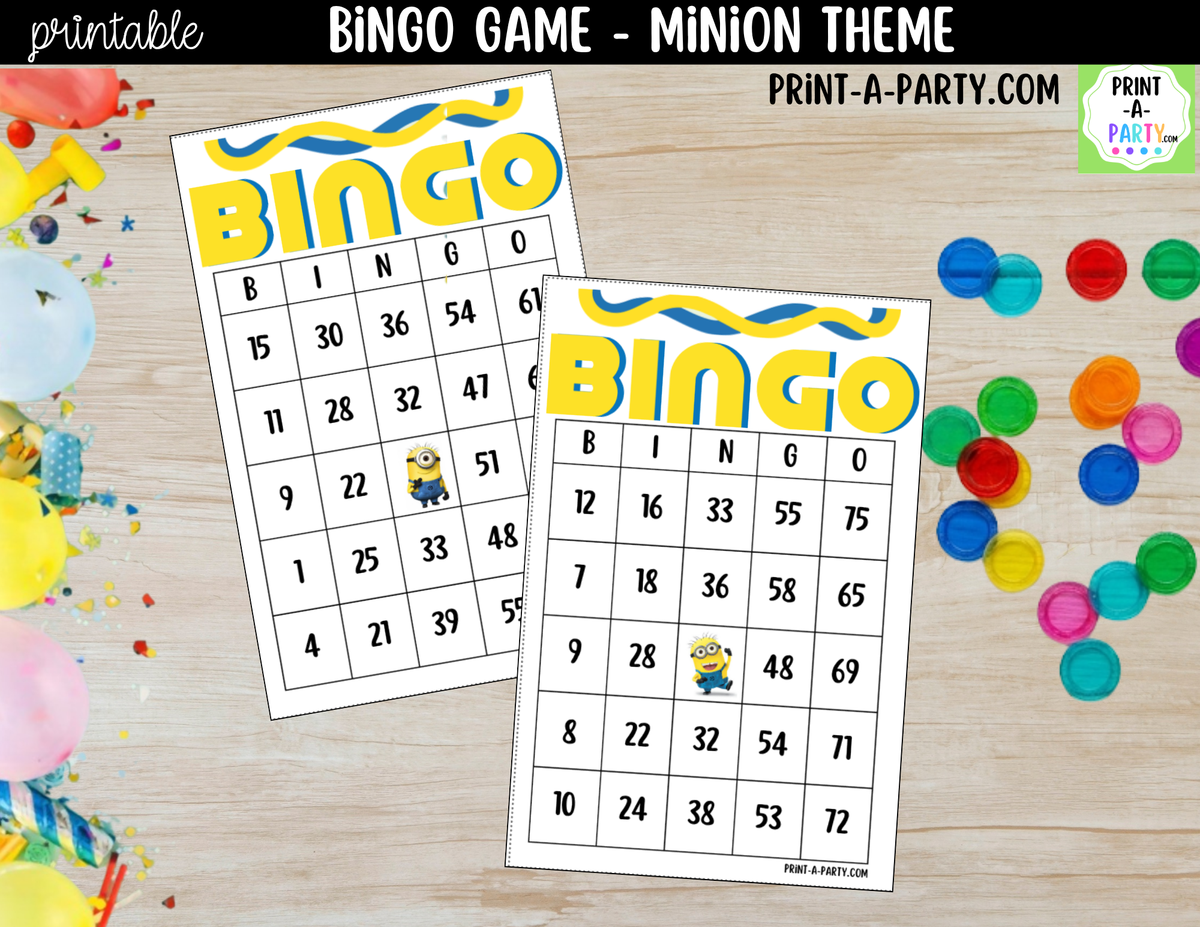 Minions Bingo Printable | Party & Classroom Number Game