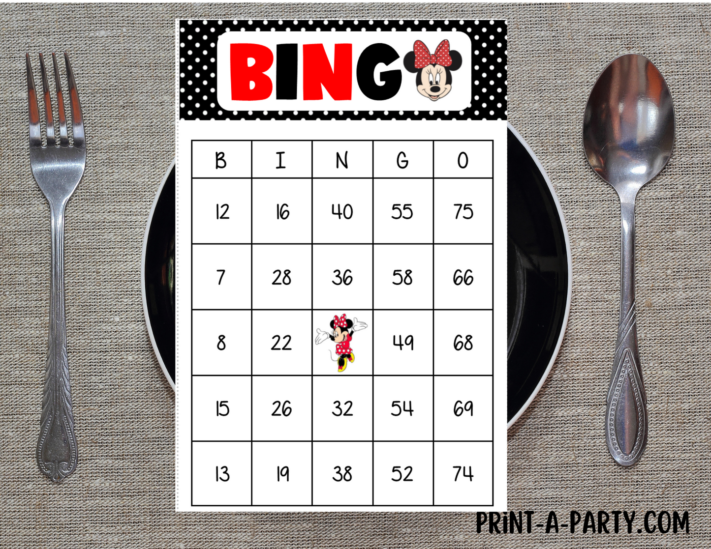 BINGO: Female Mouse | Classrooms | Parties | Birthday | 30, 40, or 50 cards - INSTANT DOWNLOAD