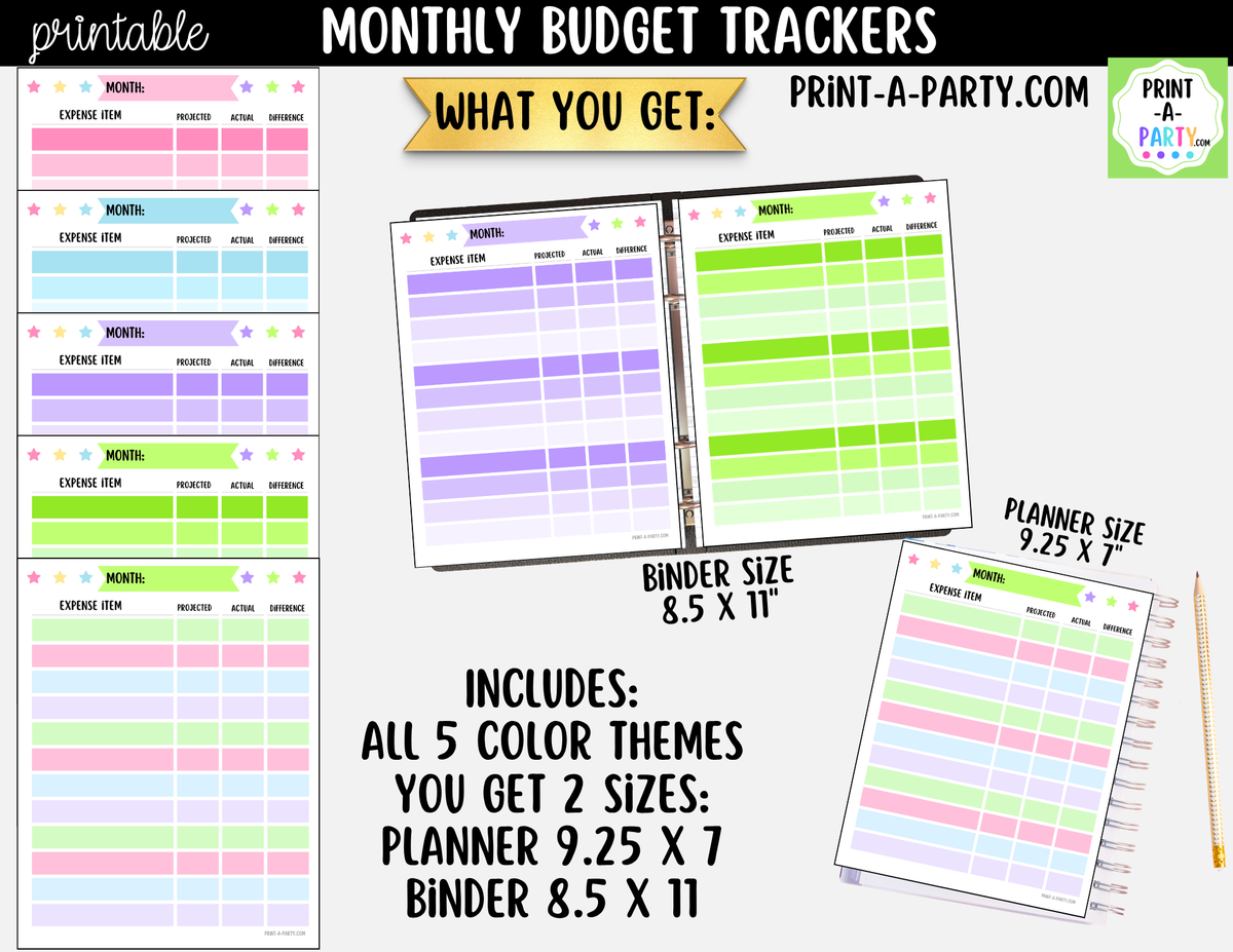 Monthly Budget Tracker Printable | Expense Planner