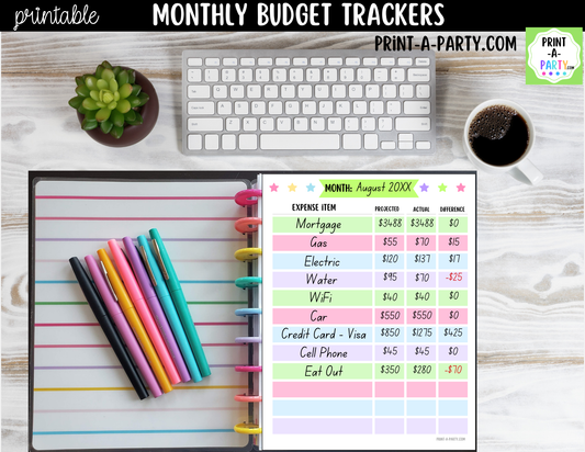 Monthly Budget Tracker Printable | Expense Planner