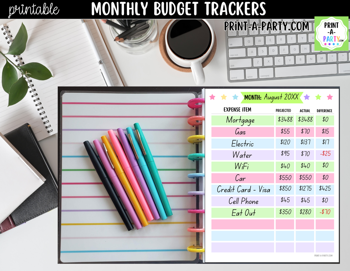 Monthly Budget Tracker Printable | Expense Planner