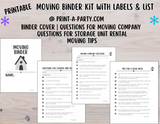 MOVING PLANNING BINDER: 29 Pages | Color Coded Moving Box Labels (18) | Main Tracking List | To Call List | Moving Timeline Checklist | INSTANT DOWNLOAD - Have an organized move!