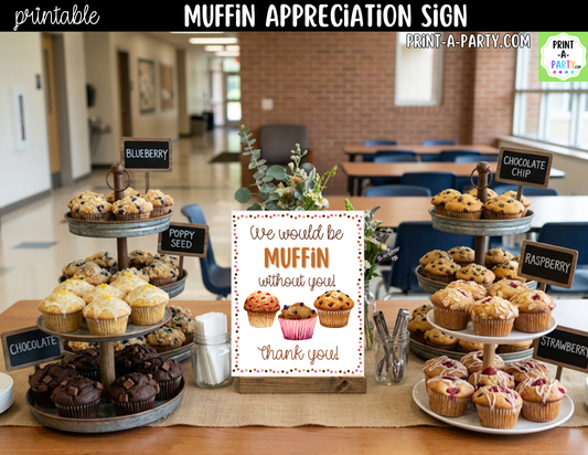 Printable Muffin Appreciation Sign 8x10
