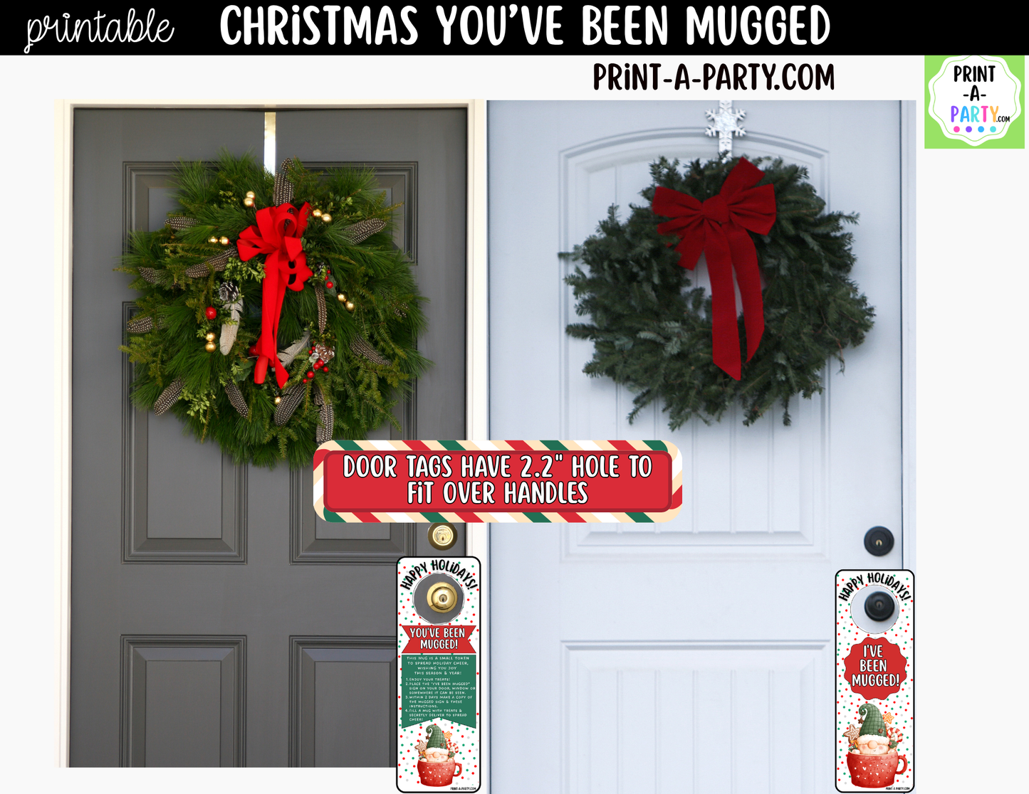 You've Been Mugged Printable | Christmas Mug Exchange Game | Neighbor & Coworker Holiday Gift