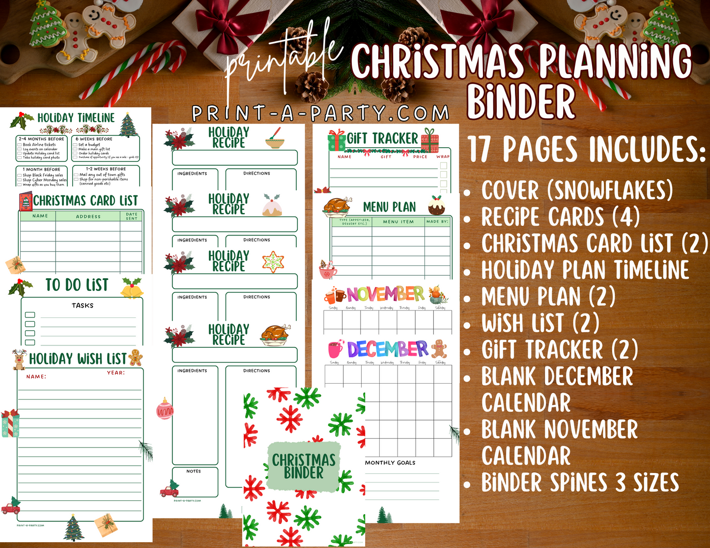 Christmas Binder: Christmas Organization Planner | Christmas Organization Binder | INSTANT DOWNLOAD - 17 pages!