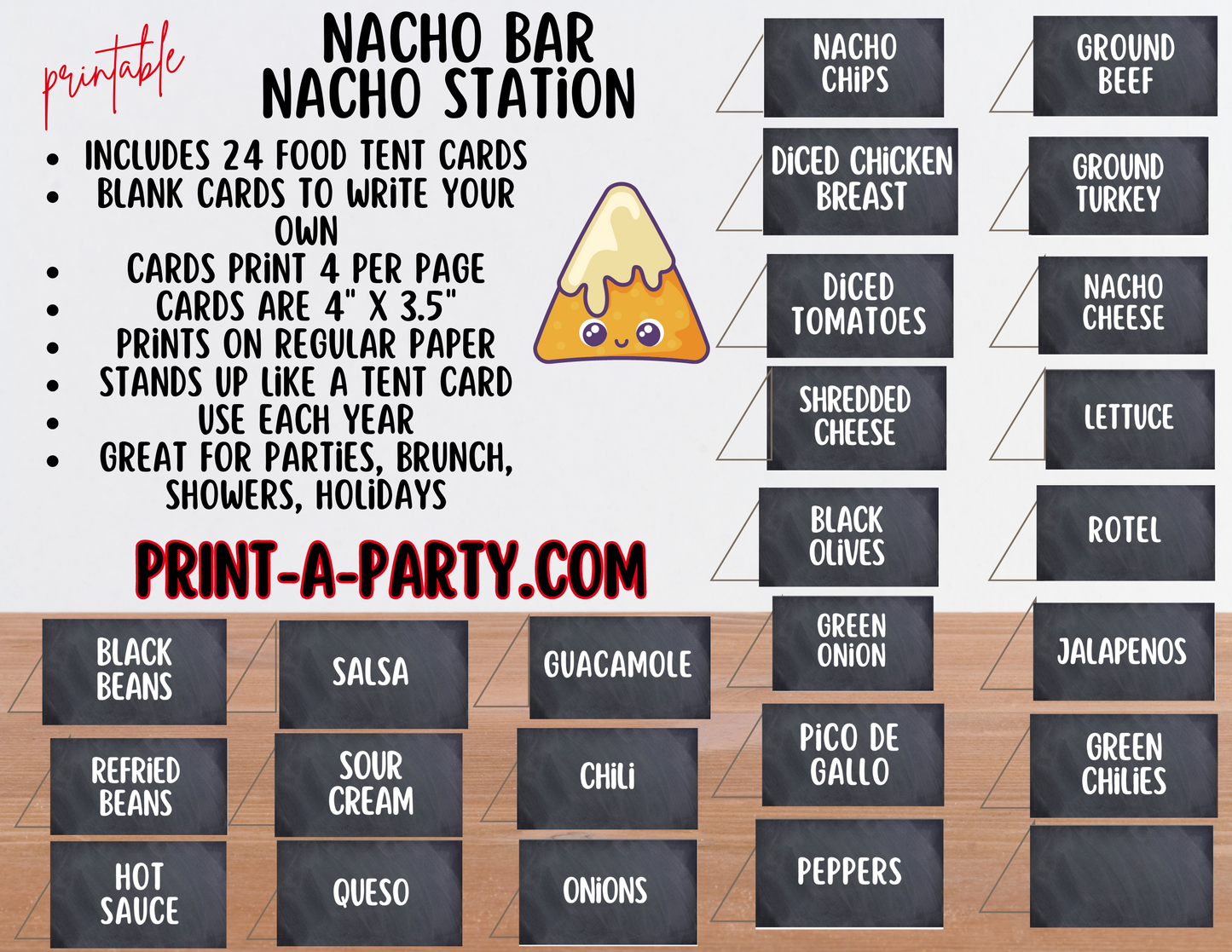 NACHO BAR | NACHO STATION Setup - Chalkboard | Nacho Bar Sign | Food Station for Party | Food Bar for Party | Party | Cinco de Mayo | Shower | DIY Nacho Bar