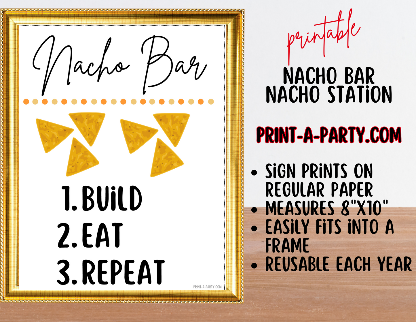 NACHO BAR | NACHO STATION Setup - White | Nacho Bar Sign | Food Station for Party | Food Bar for Party | Party | Cinco de Mayo | Shower | DIY Nacho Bar