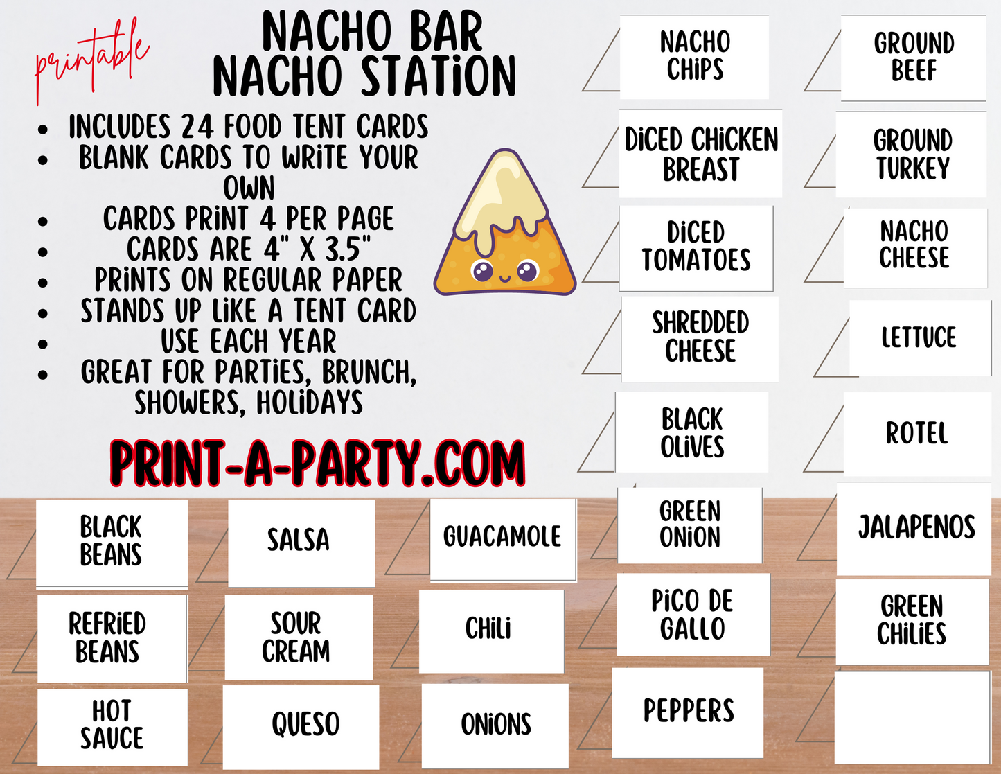 NACHO BAR | NACHO STATION Setup - White | Nacho Bar Sign | Food Station for Party | Food Bar for Party | Party | Cinco de Mayo | Shower | DIY Nacho Bar