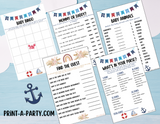 GAME BUNDLE for Baby Shower | Nautical Baby Shower Theme | Nautical Baby Shower Games | Nautical Baby Shower Activities |Anchor | Ship| INSTANT DOWNLOAD