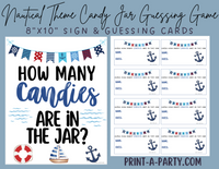 CANDY JAR GUESSING GAME | How many candies in jar | Nautical Theme | Baby Shower Game | Nautical Baby Shower | Nautical Party | Printable