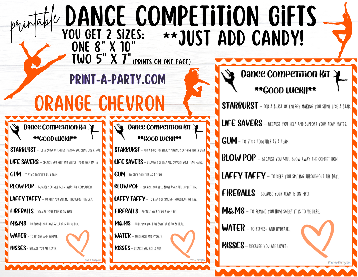 DANCE Competition Gift | Candy Gram Kit Letter | Dance Contest | Chevron | Dance Gifts - INSTANT DOWNLOAD