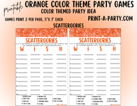 GAMES: COLOR PARTY ORANGE THEME | Color Party | Orange Party Games | Orange Party Ideas | INSTANT DOWNLOAD