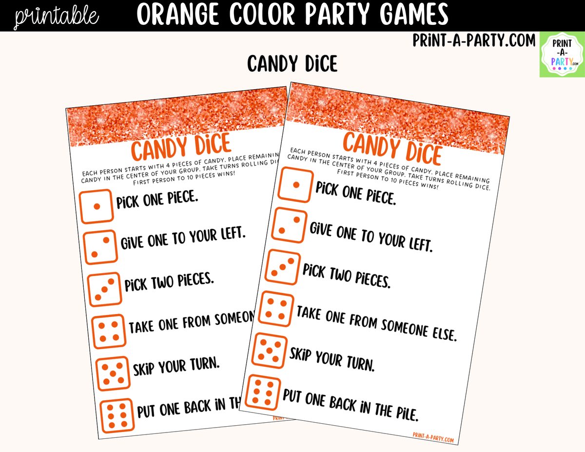 Orange Party Games Printable