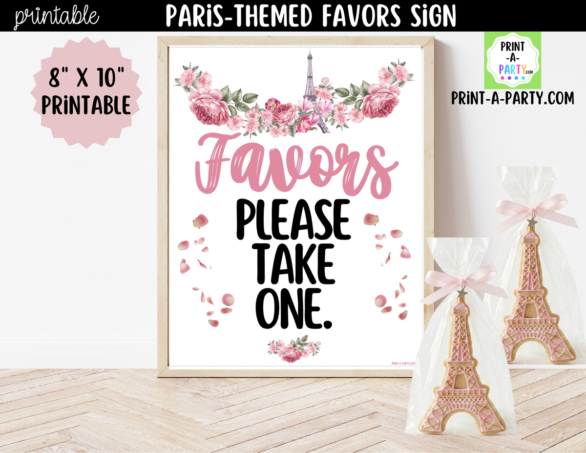 Paris Party Favor Sign Printable | Please Take One