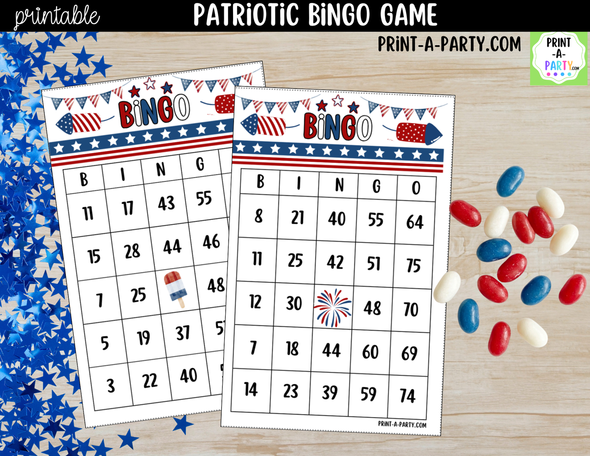Patriotic Bingo Printable | 4th of July Number Game