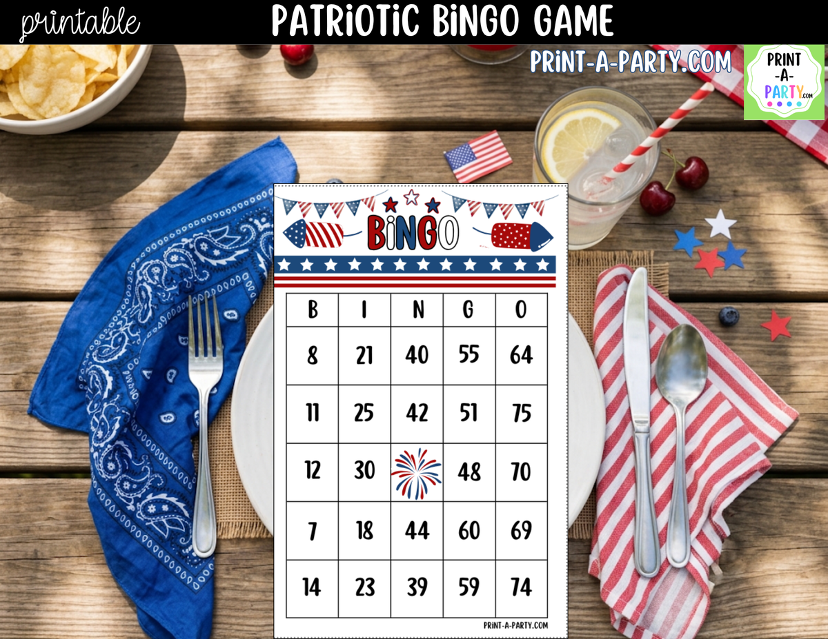 Patriotic Bingo Printable | 4th of July Number Game