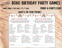 GAMES: BOHO THEME | Birthday Party Games | Boho Party | Boho Party Ideas | INSTANT DOWNLOAD
