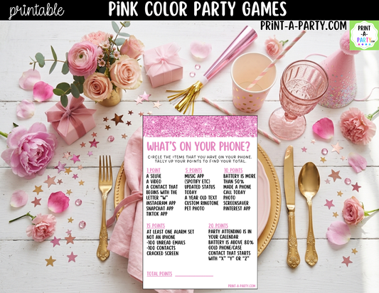 Pink Party Games Printable