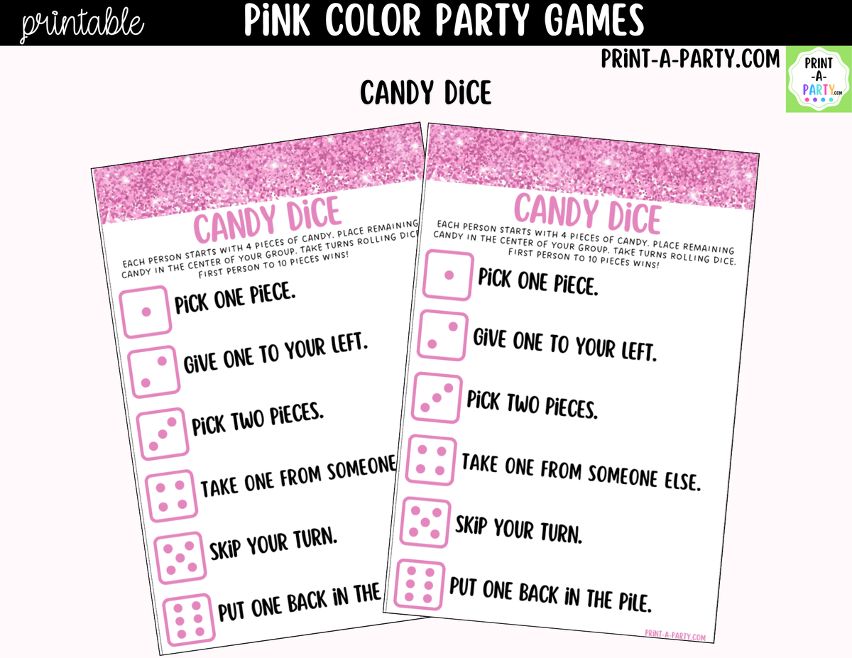 Pink Party Games Printable