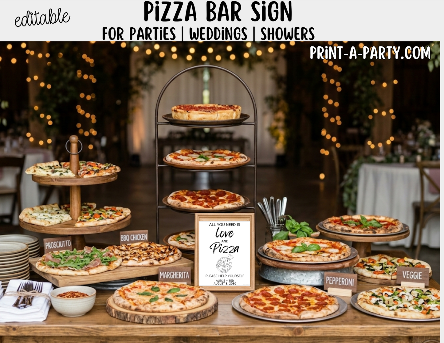 Editable Pizza Sign (8x10) – Canva Printable Template