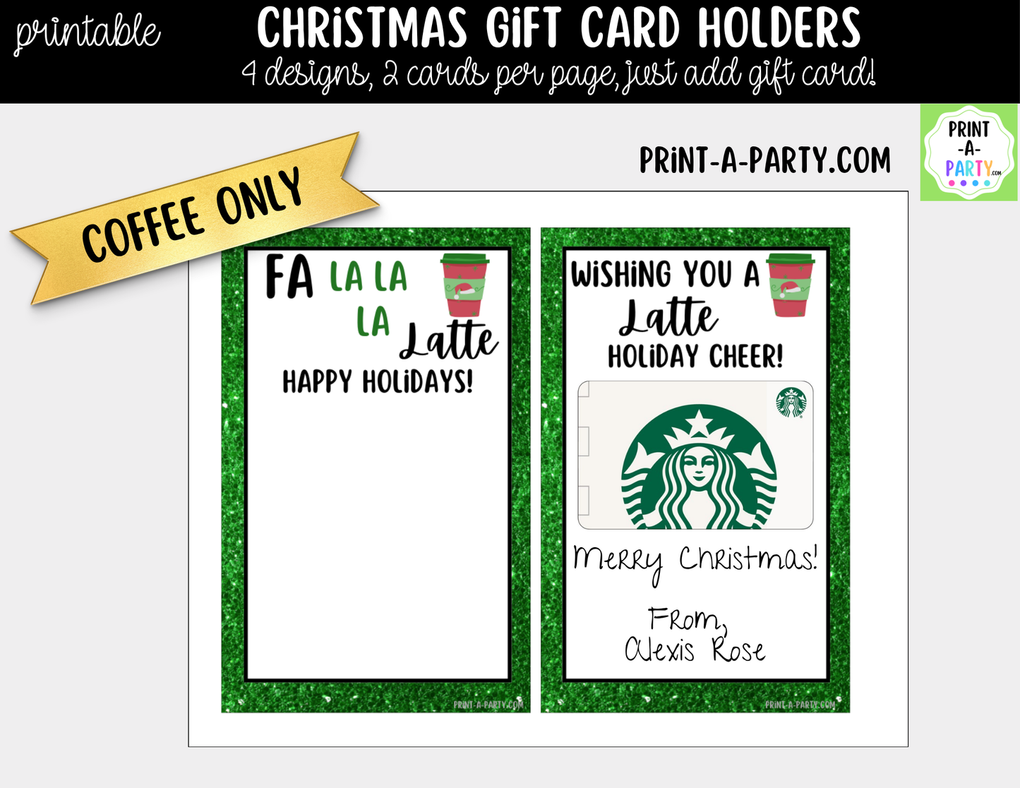 Printable Christmas Gift Card Holders - Holiday Gift Card Sleeve Templates for Teachers and Friends