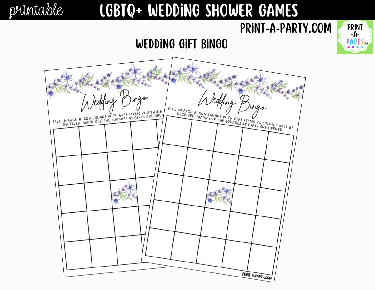 LGBTQ+ Wedding Shower Games Printable | Floral
