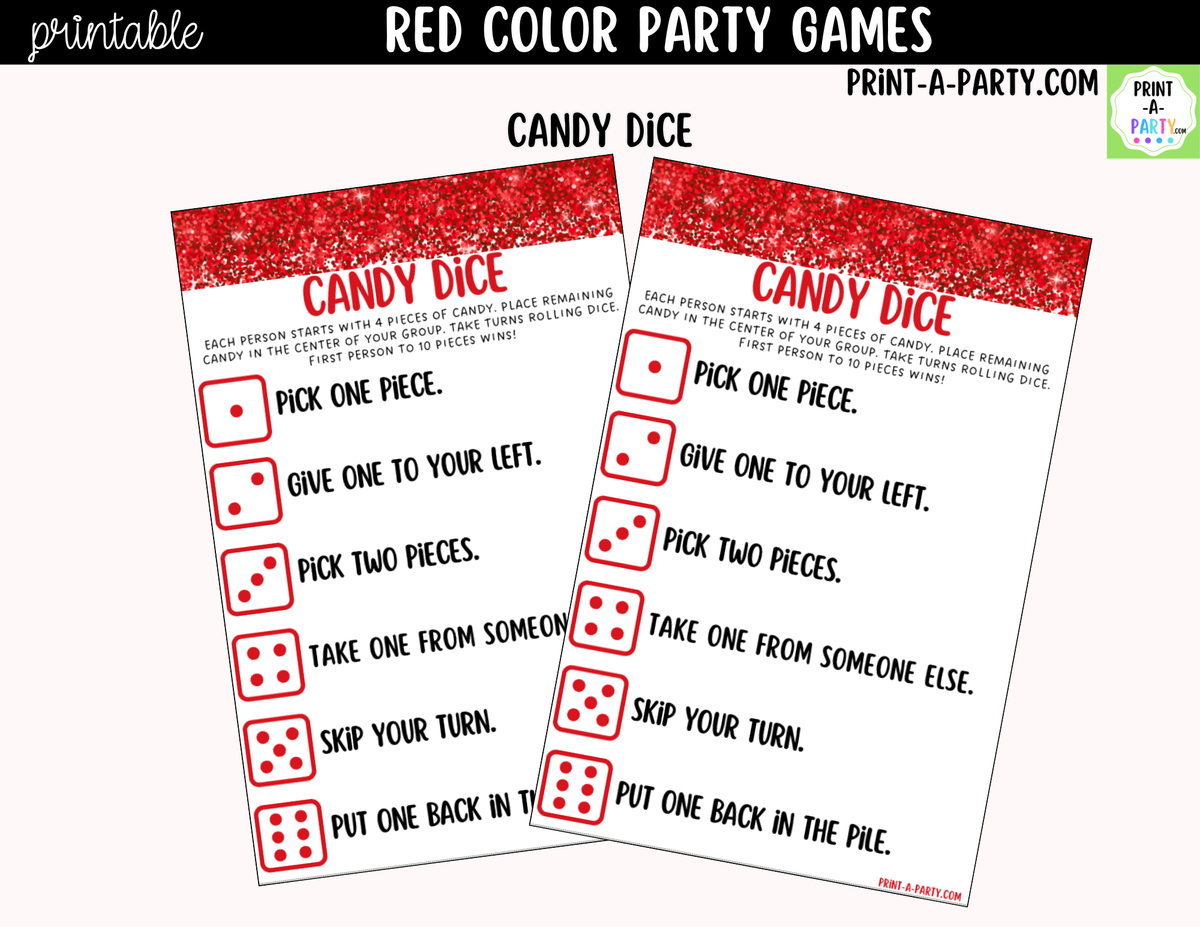 Red Party Games Printable