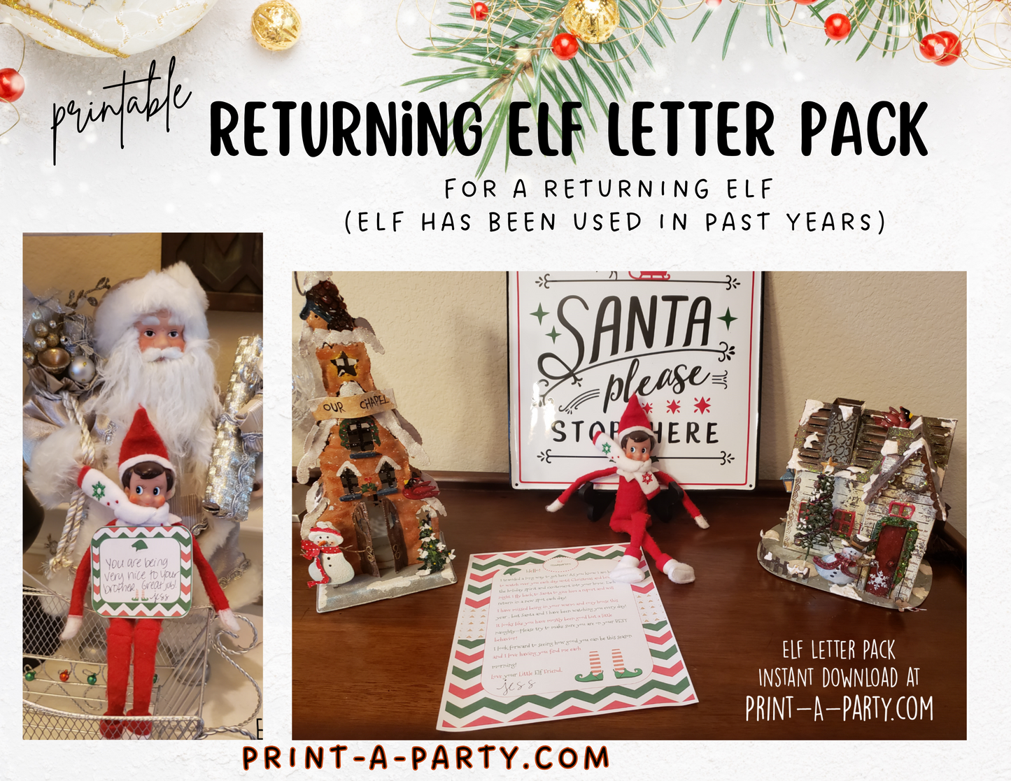 ELF Printable Letter Notes Pack | RETURNING ELF | Elf Welcome & Goodbye Letters | Blank Letters and Notes to promote or praise behavior - INSTANT DOWNLOAD