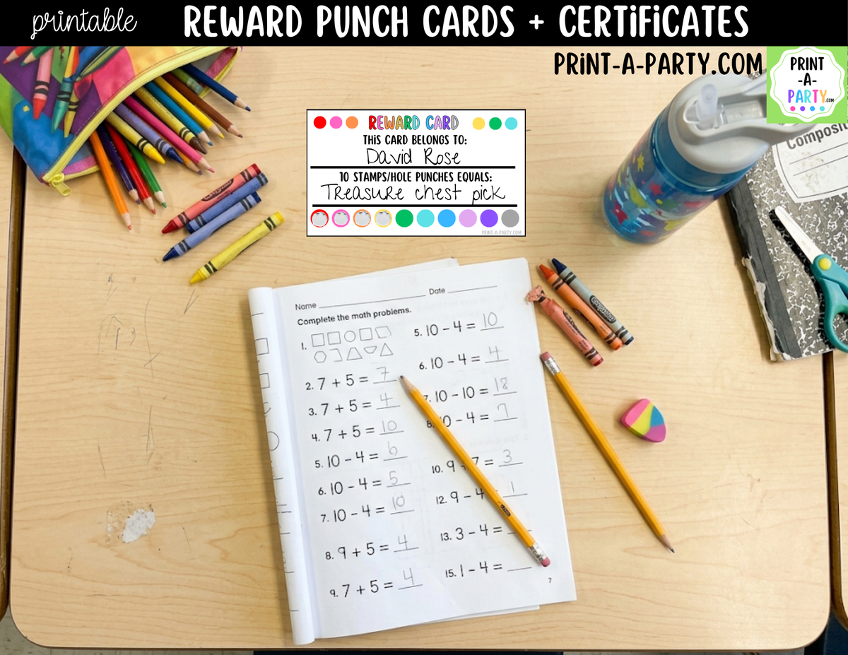 Colorful Polka Dots Reward Punch Cards & Certificates Printable