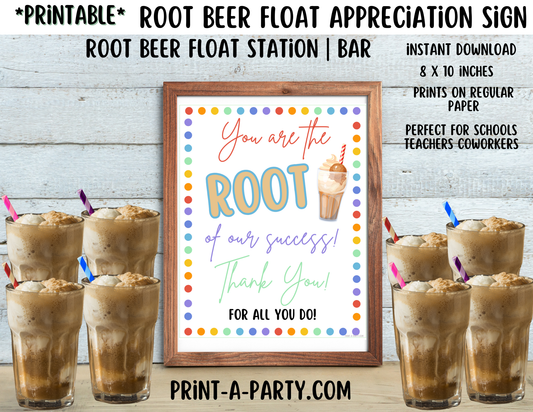 Appreciation Sign ROOT BEER FLOAT BAR | Root Beer Float STATION | Teacher Appreciation | Co-worker appreciation