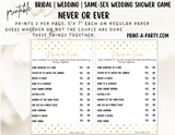 Same Sex Wedding Shower Game Bundle (4) | LGBTQ+ | Same Sex Wedding Activities | LGBTQ+ | Same Sex Weddings - Gold Polka Dots Design