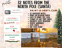 SANTA NORTH POLE MINI NOTES | 32 NOTES FROM THE NORTH POLE | Christmas | Tent Card Notes from Santa | Christmas Behavior | Printable