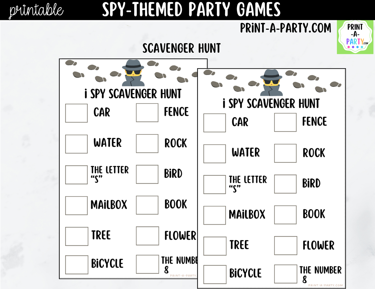 Spy Birthday Party Game Bundle | Detective Party Games | Printable Kids Party Activities