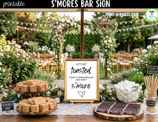 S’mores Bar Sign Printable – Let’s Get Toasted Wedding Sign
