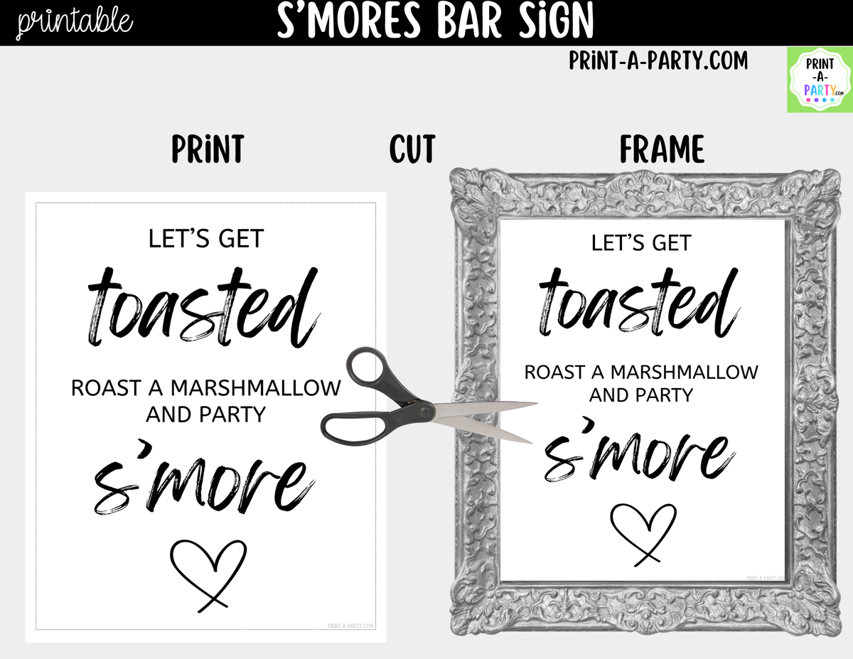 S’mores Bar Sign Printable – Let’s Get Toasted Wedding Sign
