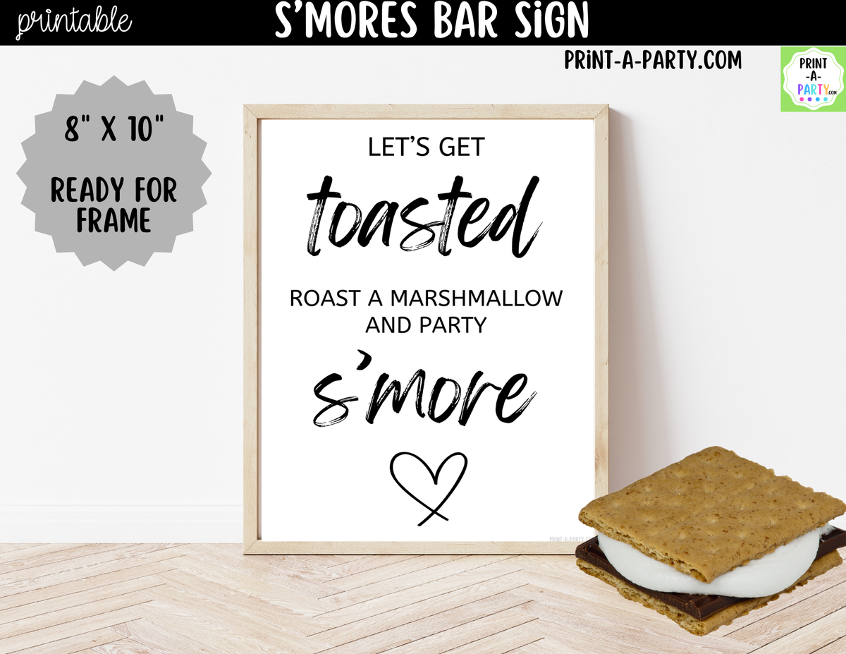 S’mores Bar Sign Printable – Let’s Get Toasted Wedding Sign