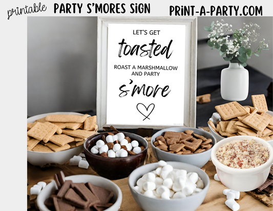 Printable S'mores Bar Sign (8x10) - Wedding Shower Decor - Instant PDF Download