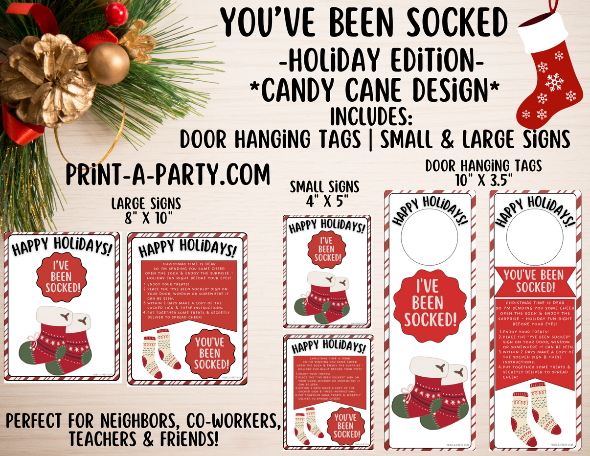 GIFT IDEA: You've Been Socked Holiday Gift Printable – Christmas Neigh ...