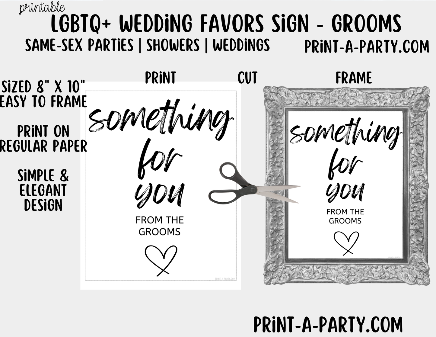 LGBTQ+ Printable Wedding Favor Sign - From the Grooms (8x10) –  PDF