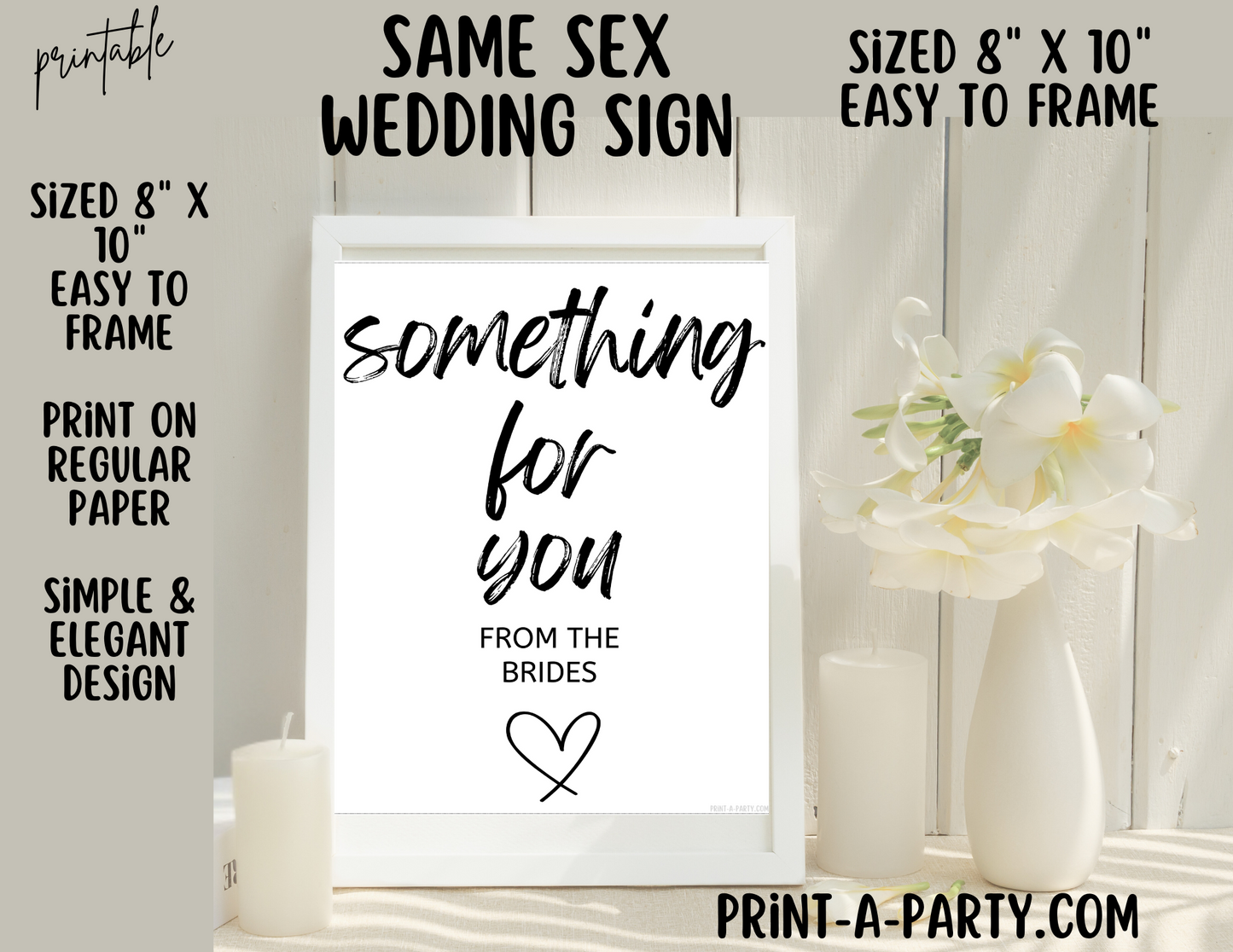 SOMETHING FOR YOU FROM THE BRIDES Sign | Same Sex Wedding Favor Sign | Printable Wedding Sign | Same Sex Wedding Sign | LGBTQ+