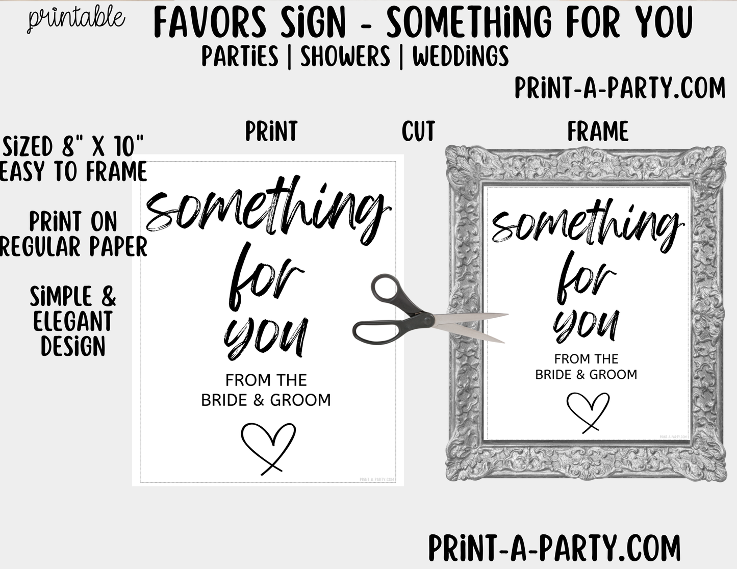 Printable Favors Sign (8x10) - Wedding Shower Decor - Instant PDF Download