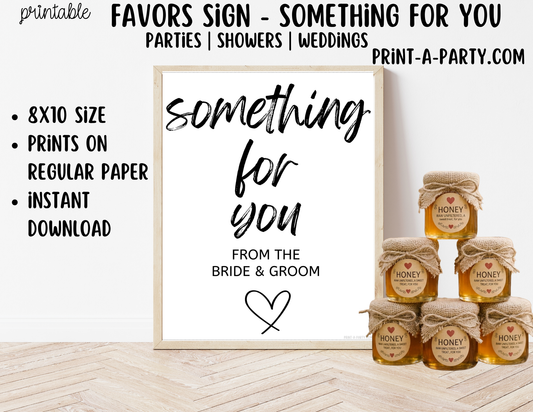 Printable Favors Sign (8x10) - Wedding Shower Decor - Instant PDF Download