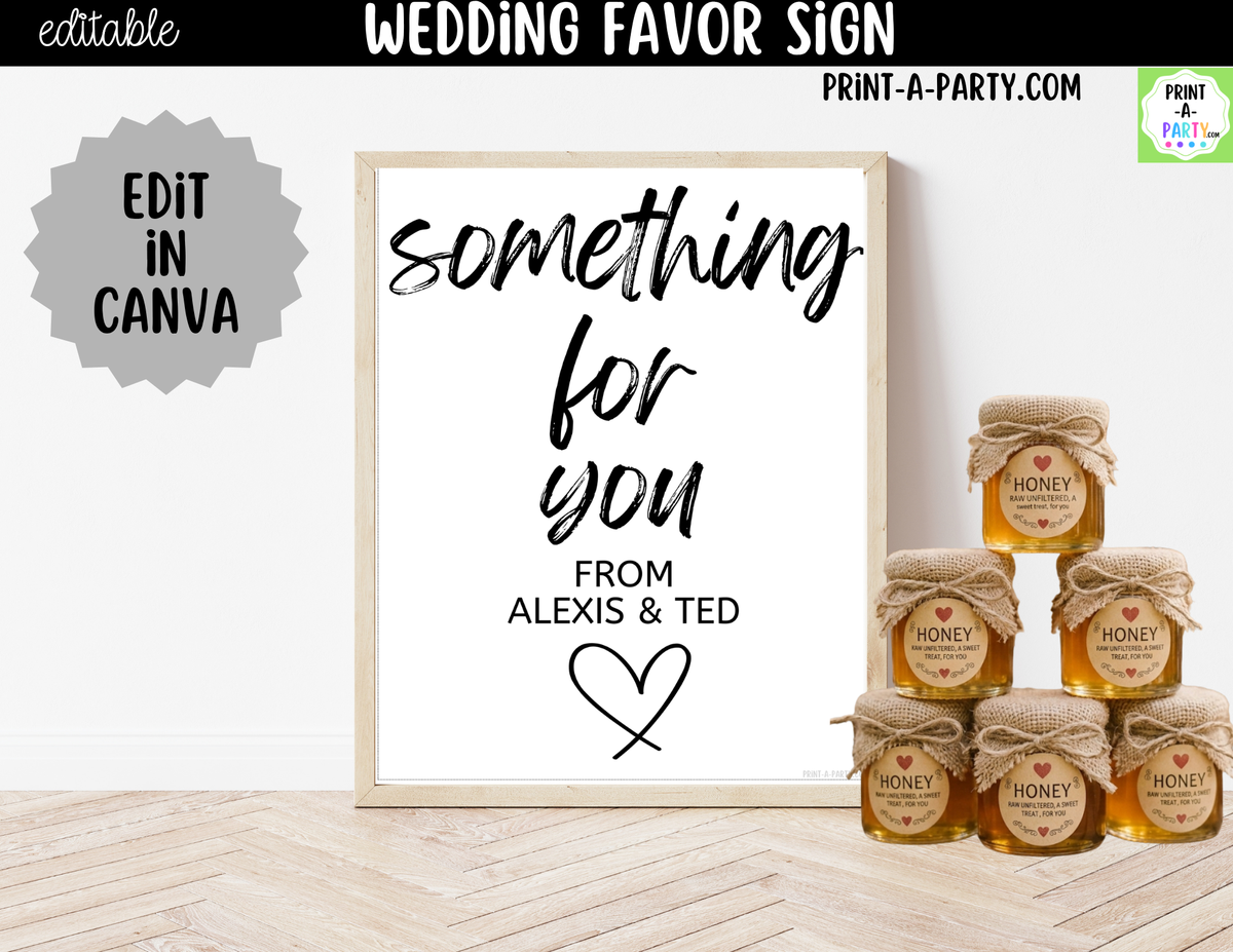 Editable Favors Sign – Something For You | 8x10 Canva Template