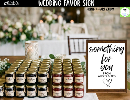 Editable Favors Sign – Something For You | 8x10 Canva Template