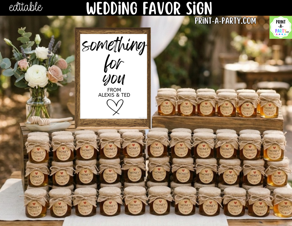 Editable Favors Sign – Something For You | 8x10 Canva Template
