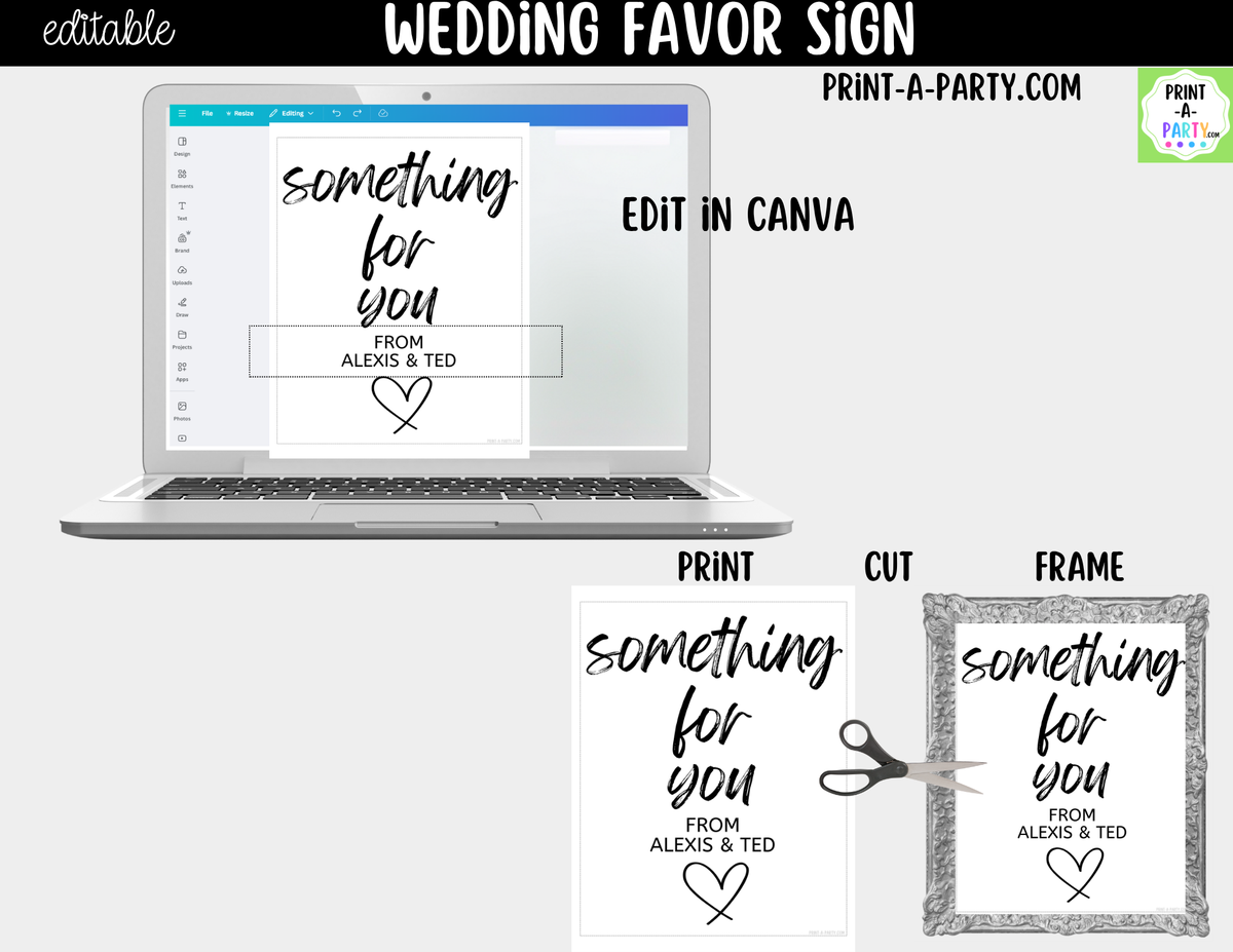 Editable Favors Sign – Something For You | 8x10 Canva Template
